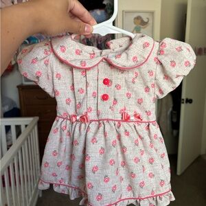 Small Wonders Pink and Cream Floral Dress